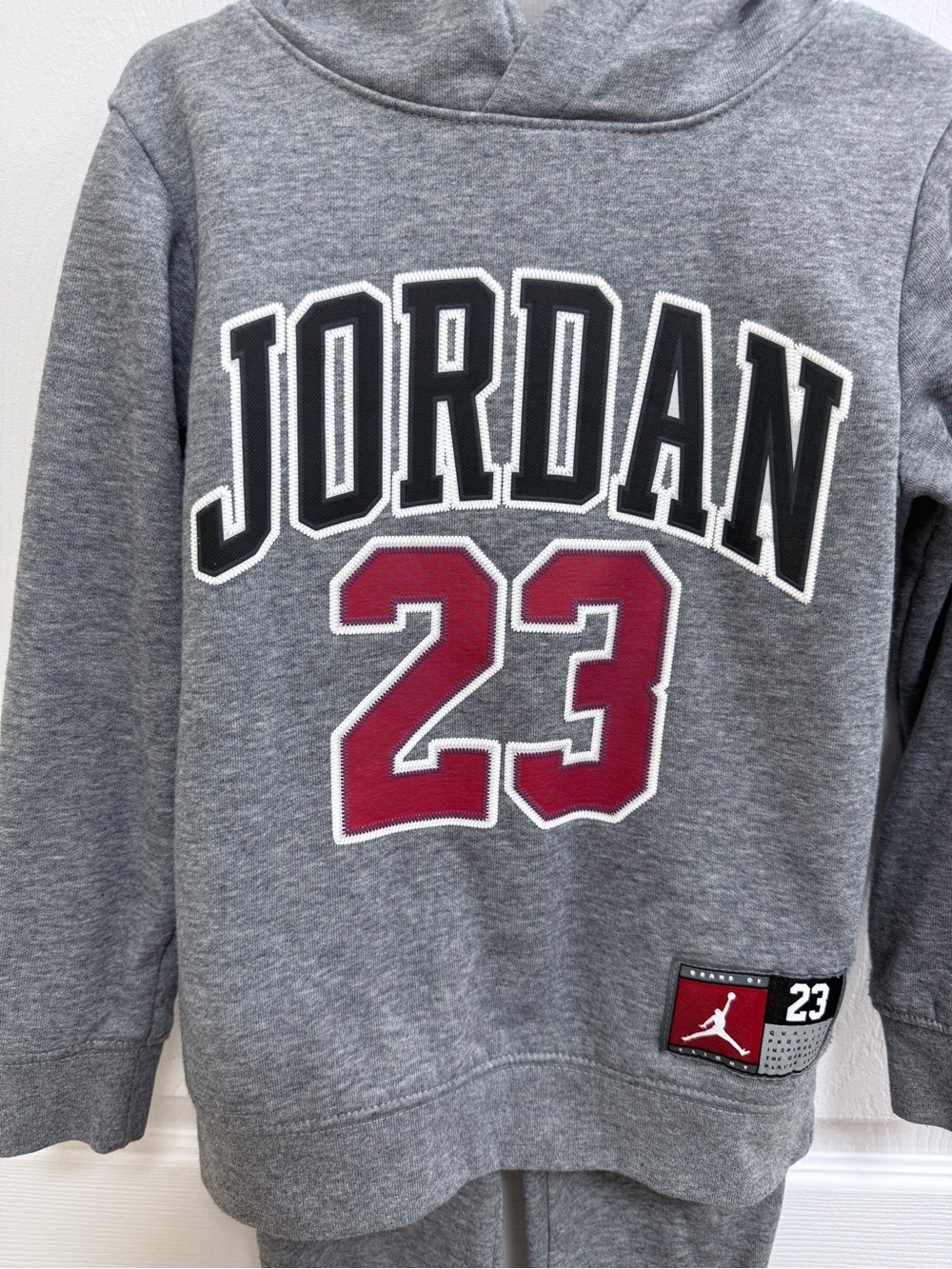 Jordan 23 Gray Hoodie and Jogger Set, Size 5 - Picture 2 of 7